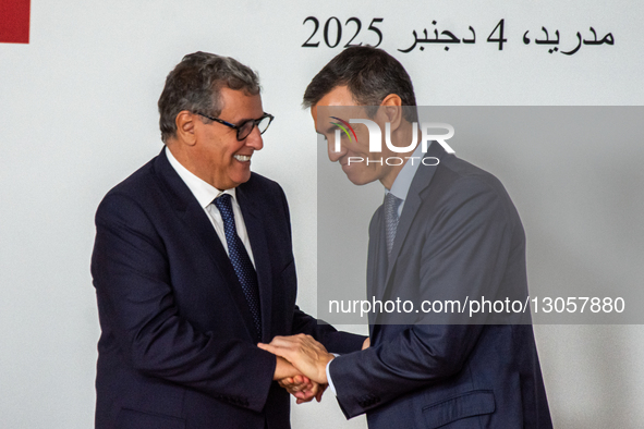 Delegations from Spain and Morocco meet at the Palacio de La Moncloa in Madrid, Spain, on December 4, 2025, for the 13th Spain-Morocco High-... by Francesco Militello Mirto/NurPhoto