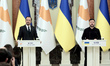 President of Ukraine Volodymyr Zelenskyy and President of Cyprus Nikos Christodoulides, wh...