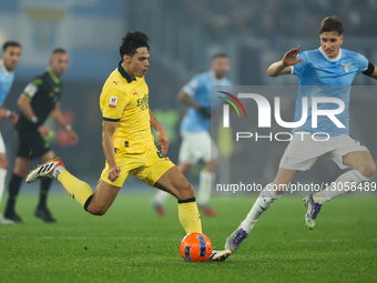 Ardon Jashari of Milan plays during the Coppa Italia soccer match, round of 16, between SS Lazio and AC Milan at Stadio Olimpico in Rome, It... by Ciro De Luca/NurPhoto