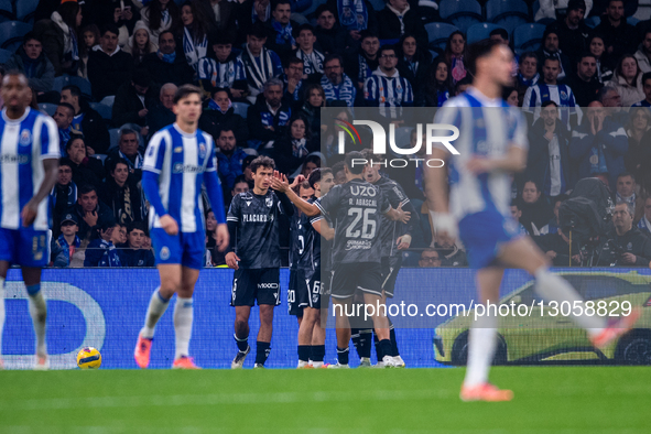 SAMU from Vitoria SC celebrates his goal during the Allianz Cup 2025/26 match between FC Porto and Vitoria SC at Estadio do Dragao in Porto,... by Miguel Lemos/NurPhoto