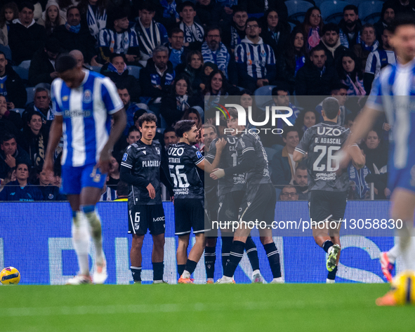 SAMU from Vitoria SC celebrates his goal during the Allianz Cup 2025/26 match between FC Porto and Vitoria SC at Estadio do Dragao in Porto,... by Miguel Lemos/NurPhoto