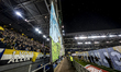 Fans of Vitesse create atmosphere with banners during the match Vitesse vs De Graafschap a...
