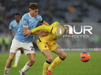 Toma Basic of Lazio and Strahinja Pavlovic of Milan participate in the Coppa Italia soccer match, round of 16, between SS Lazio and AC Milan... by Ciro De Luca/NurPhoto