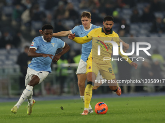 Fisayo Dele-Bashiru of Lazio and Ruben Loftus-Cheek of Milan participate in the Coppa Italia soccer match, round of 16, between SS Lazio and... by Ciro De Luca/NurPhoto
