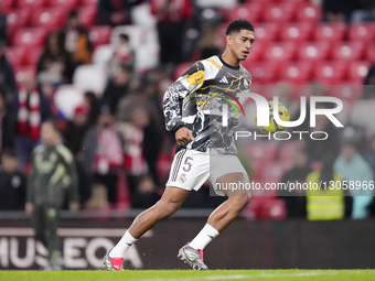 Jude Bellingham central midfield of Real Madrid and England during the warm-up before the La Liga EA Sports match between Athletic Club and... by Jose Breton/NurPhoto