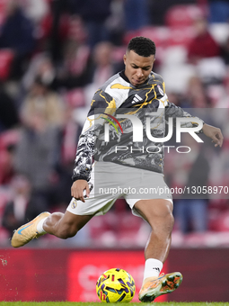 Kylian Mbappe centre-forward of Real Madrid and France during the warm-up before the La Liga EA Sports match between Athletic Club and Real... by Jose Breton/NurPhoto