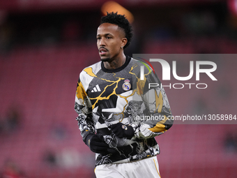 Eder Militao centre-back of Real Madrid and Brazil during the warm-up before the La Liga EA Sports match between Athletic Club and Real Madr... by Jose Breton/NurPhoto