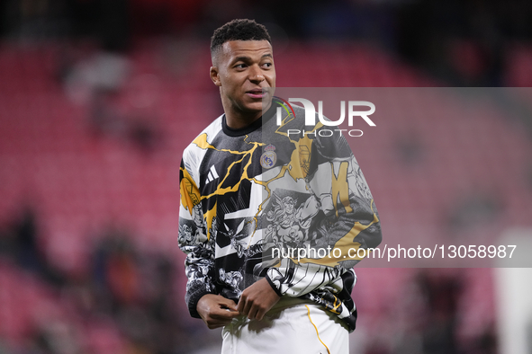 Kylian Mbappe centre-forward of Real Madrid and France during the warm-up before the La Liga EA Sports match between Athletic Club and Real... by Jose Breton/NurPhoto