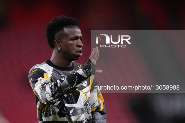 Vinicius Junior left winger of Real Madrid and Brazil during the warm-up before the La Liga EA Sports match between Athletic Club and Real M... by Jose Breton/NurPhoto