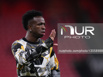 Vinicius Junior left winger of Real Madrid and Brazil during the warm-up before the La Liga EA Sports match between Athletic Club and Real M... by Jose Breton/NurPhoto
