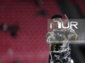 Vinicius Junior left winger of Real Madrid and Brazil during the warm-up before the La Liga EA Sports match between Athletic Club and Real M... by Jose Breton/NurPhoto