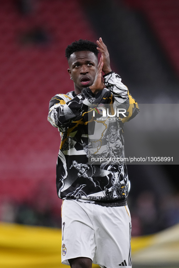 Vinicius Junior left winger of Real Madrid and Brazil during the warm-up before the La Liga EA Sports match between Athletic Club and Real M... by Jose Breton/NurPhoto