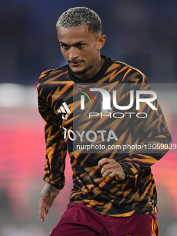 Wesley right-back of Roma and Brazil during the warm-up before the Serie A match between AS Roma and SSC Napoli at Stadio Olimpico on Novemb... by Jose Breton/NurPhoto