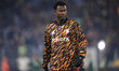 Evan Ndicka centre-back of Roma and Cote d'Ivoire during the warm-up before the Serie A ma...