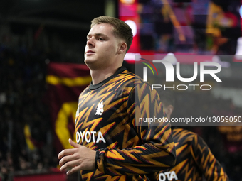 Evan Ferguson centre-forward of Roma and Ireland during the warm-up before the Serie A match between AS Roma and SSC Napoli at Stadio Olimpi... by Jose Breton/NurPhoto