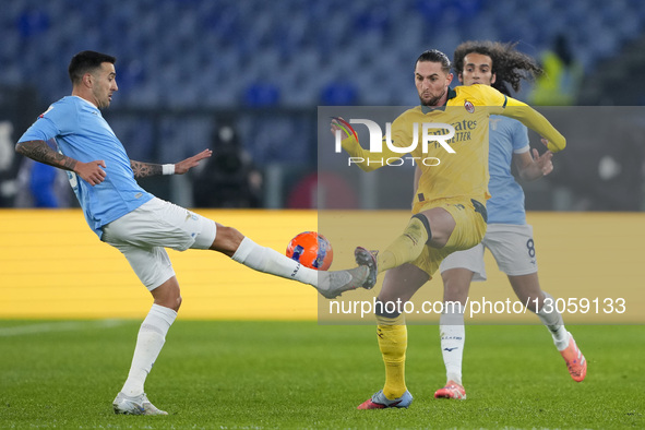 Matias Vecino of S.S. Lazio competes for the ball with Adrien Rabiot of AC Milan during the Coppa Italia round of 16 match between SS Lazio... by Danilo Di Giovanni/NurPhoto