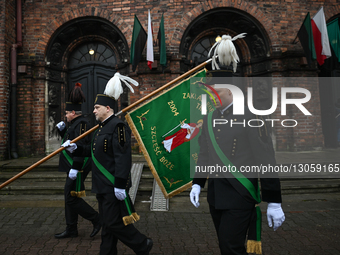 KATOWICE, POLAND – DECEMBER 4:
Members of the mining community and their families leave St. Anne Church after attending the Holy Mass on St.... by Artur Widak/NurPhoto