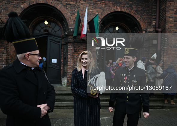 KATOWICE, POLAND – DECEMBER 4:
Members of the mining community and their families leave St. Anne Church after attending the Holy Mass on St.... by Artur Widak/NurPhoto