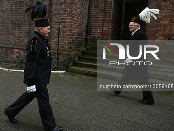 KATOWICE, POLAND – DECEMBER 4:
Members of the mining community leave St. Anne Church after attending the Holy Mass on St. Barbara’s Day, the... by Artur Widak/NurPhoto