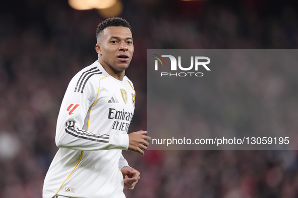 Kylian Mbappe centre-forward of Real Madrid and France during the La Liga EA Sports match between Athletic Club and Real Madrid CF at Estadi... by Jose Breton/NurPhoto