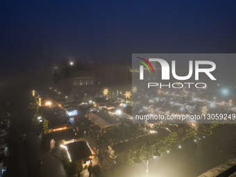 KRAKOW, POLAND – DECEMBER 4:
A general view of the Christmas Market in Krakow’s UNESCO-listed Main Market Square, featuring festive stalls a... by Artur Widak/NurPhoto
