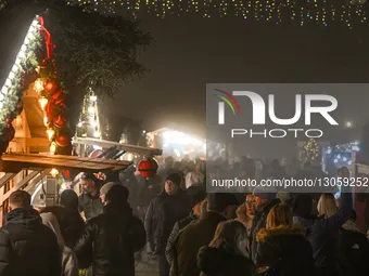 KRAKOW, POLAND – DECEMBER 4:
A view of the Christmas Market in Krakow’s UNESCO-listed Main Market Square, featuring festive stalls and holid... by Artur Widak/NurPhoto