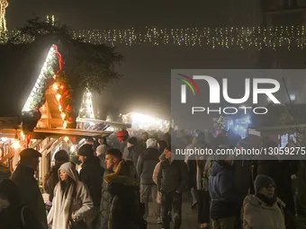 KRAKOW, POLAND – DECEMBER 4:
A view of the Christmas Market in Krakow’s UNESCO-listed Main Market Square, featuring festive stalls and holid... by Artur Widak/NurPhoto