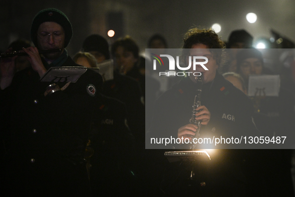 KRAKOW, POLAND – DECEMBER 4:
Students, staff and members of the mining community from the AGH University of Science and Technology join the... by Artur Widak/NurPhoto