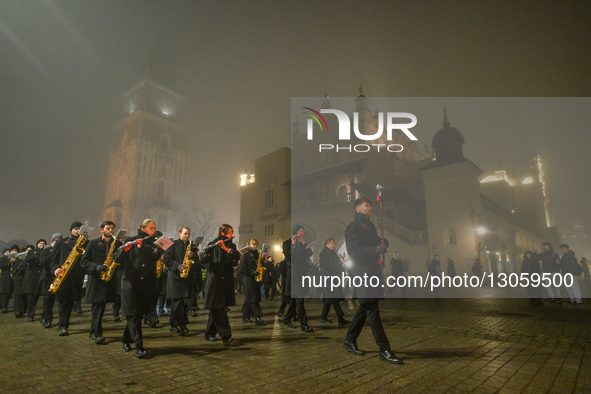 KRAKOW, POLAND – DECEMBER 4:
Students, staff and members of the mining community from the AGH University of Science and Technology join the...