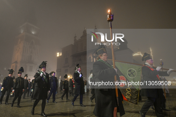 KRAKOW, POLAND – DECEMBER 4:
Students, staff and members of the mining community from the AGH University of Science and Technology join the... by Artur Widak/NurPhoto