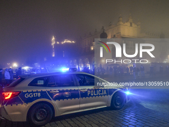 KRAKOW, POLAND – DECEMBER 4:
Police monitor the annual 'Pochod Lisow' (March of the Foxes) as students, staff, and mining community members... by Artur Widak/NurPhoto