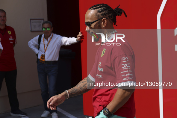 Lewis Hamilton of the United Kingdom in the paddock, the F1 racing driver of Ferrari Formula One team in Yas Marina Circuit ahead of the 202... by Nicolas Economou/NurPhoto
