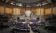 A general view occurs during the vote on the pension package in the German Bundestag in Be...