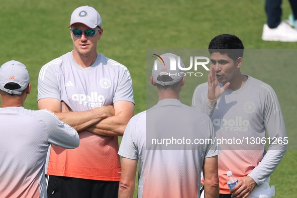 Shubman Gill, the captain of India, is with Morne Morkel, the bowling coach for the Indian Men's Cricket Team, at Eden Gardens in Kolkata, I... by Shubhajit Roy Karmakar/NurPhoto