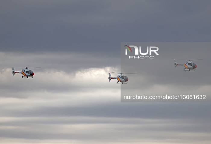 Eurocopter EC-120B Colibri helicopters at Cuatro Vientos Military Air Base