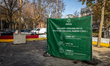 An illustration photo shows a banner to promote the new Urban Forest at the Place du Colon...