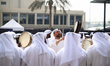 A local Emirati band performs at the F1 Paddock during the second day of the Abu Dhabi Gra...