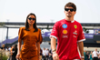 Charles Leclerc of the Scuderia Ferrari HP F1 Team is with his girlfriend Alexandra Saint...