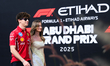 Arthur Leclerc of the Scuderia Ferrari HP F1 Team arrives at the paddock in Yas Island, Ab...