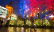 A general view of a crowd of people is seen at the Cologne Christmas market in Cologne, Ge...