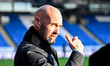 Luke Williams, manager of Peterborough United, looks on prior to the Emirates FA Cup Secon...