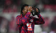 Yan Diomande (RB Leipzig)  looks on during the 1. Bundesliga match between RB Leipzig and...