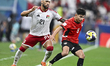 Luan Pereira of the United Arab Emirates and Eslam Eissa of Egypt play during the Group C...