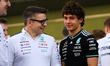 Andrea Kimi Antonelli of the Mercedes-AMG Petronas F1 Team is with his race engineer Peter...