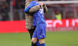 Head Coach John van den Brom of FC Twente congratulates Mats Rots of FC Twente during the...