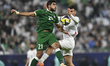 Mahmoud Alaswad of Syria and Khalied Alnabrisi of Palestine are in action during the Group...