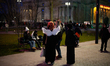 Visitors are seen at the city's first ever "Jarmark" style Christmas market in Warsaw, Pol...
