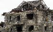 A house is destroyed by a Russian missile attack in the Dnipro district of Dnipropetrovsk...
