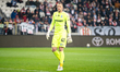Goalkeeper Bartosz Mrozek plays during the game between KS Cracovia and Lech Poznan in Kra...