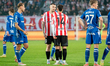 Filip Stojilkovic and Ajdin Hasic play during the game between KS Cracovia and Lech Poznan...
